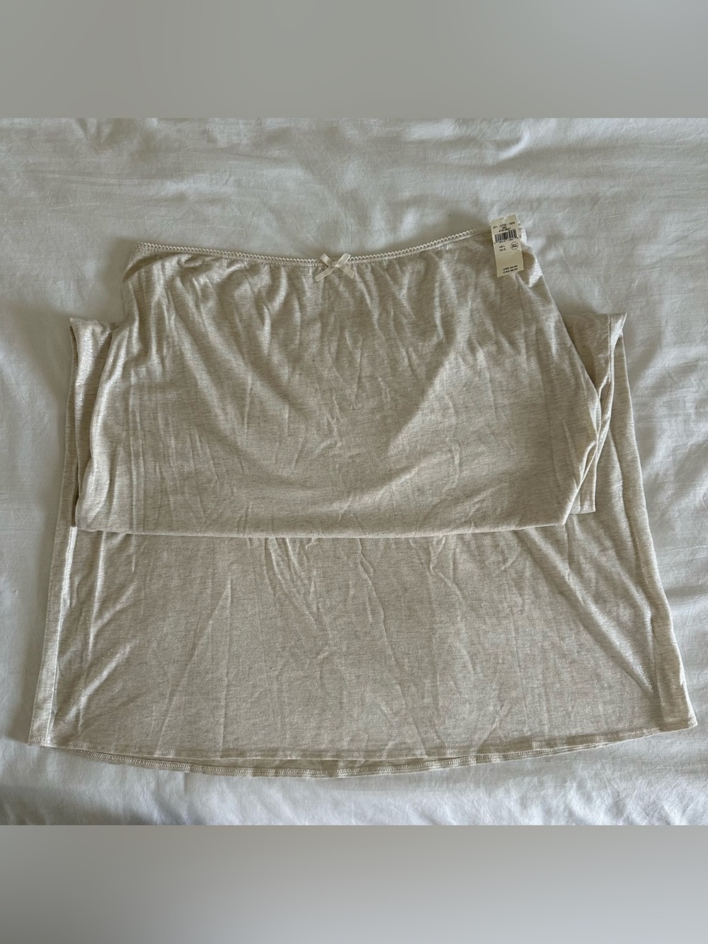 NWT Aerie Large Metallic Shimmer Cream Beige Maxi Skirt